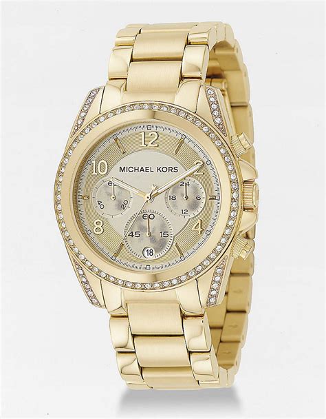 michael kors black and gold crystal watch|michael kors watch gold women's.